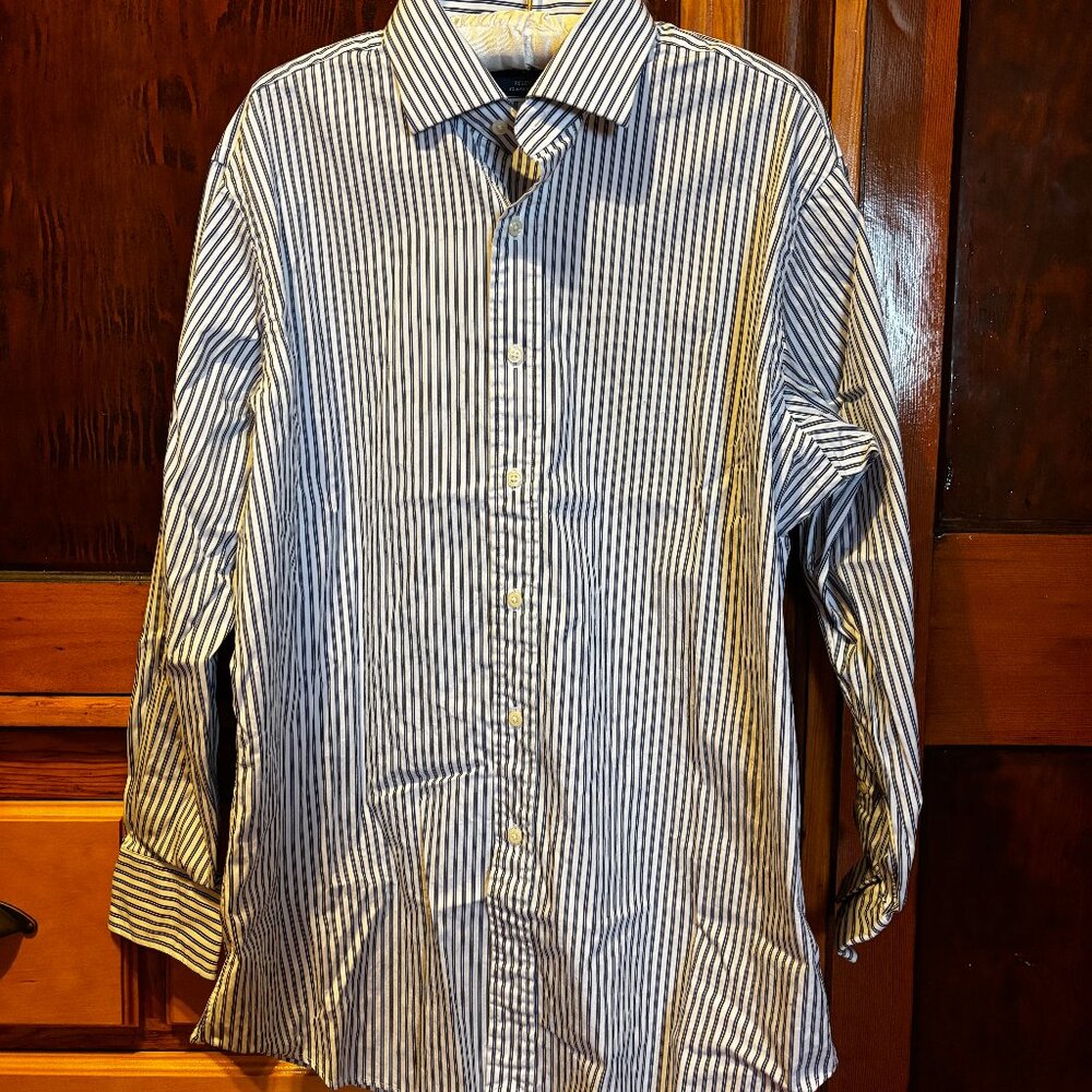 Men's Polo Ralph Lauren Regent Classic Fit Button Down White Striped 16.5 32/33